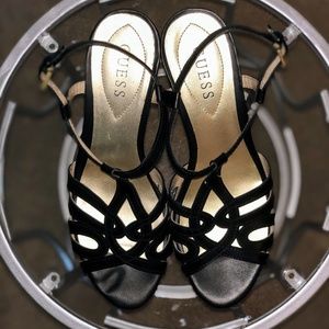 Guess Black Wedges Size 7.5